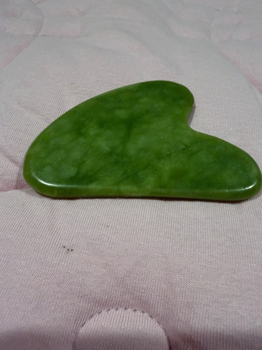 Jade Massage Stone - Green Gua Sha Tool - Picture 2 of 3